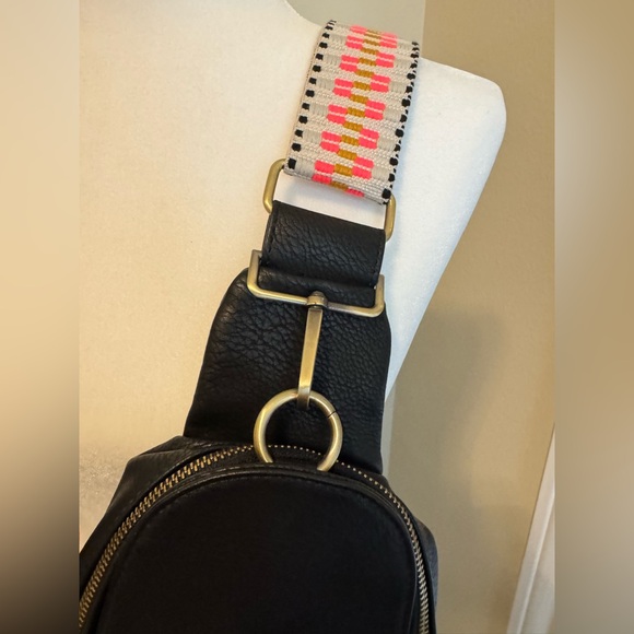 Anthro by Jen & Co Black Sling Bag w/ Removable Interchangeable Guitar Strap - Picture 7 of 7